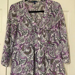 Paisley 3/4 length sleeve blouse